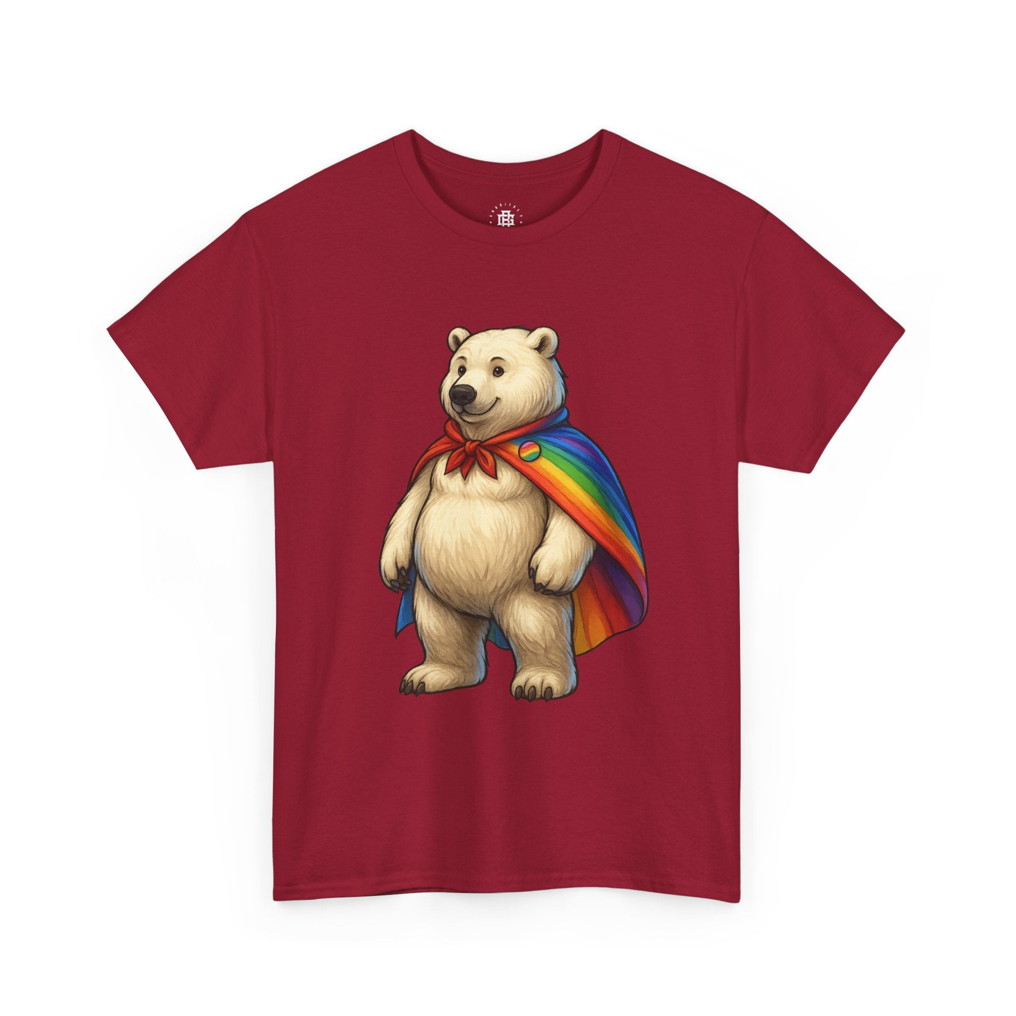 Rainbow Cape Polar Bear T‑Shirt — Cute LGBTQ+ Pride Graphic Tee