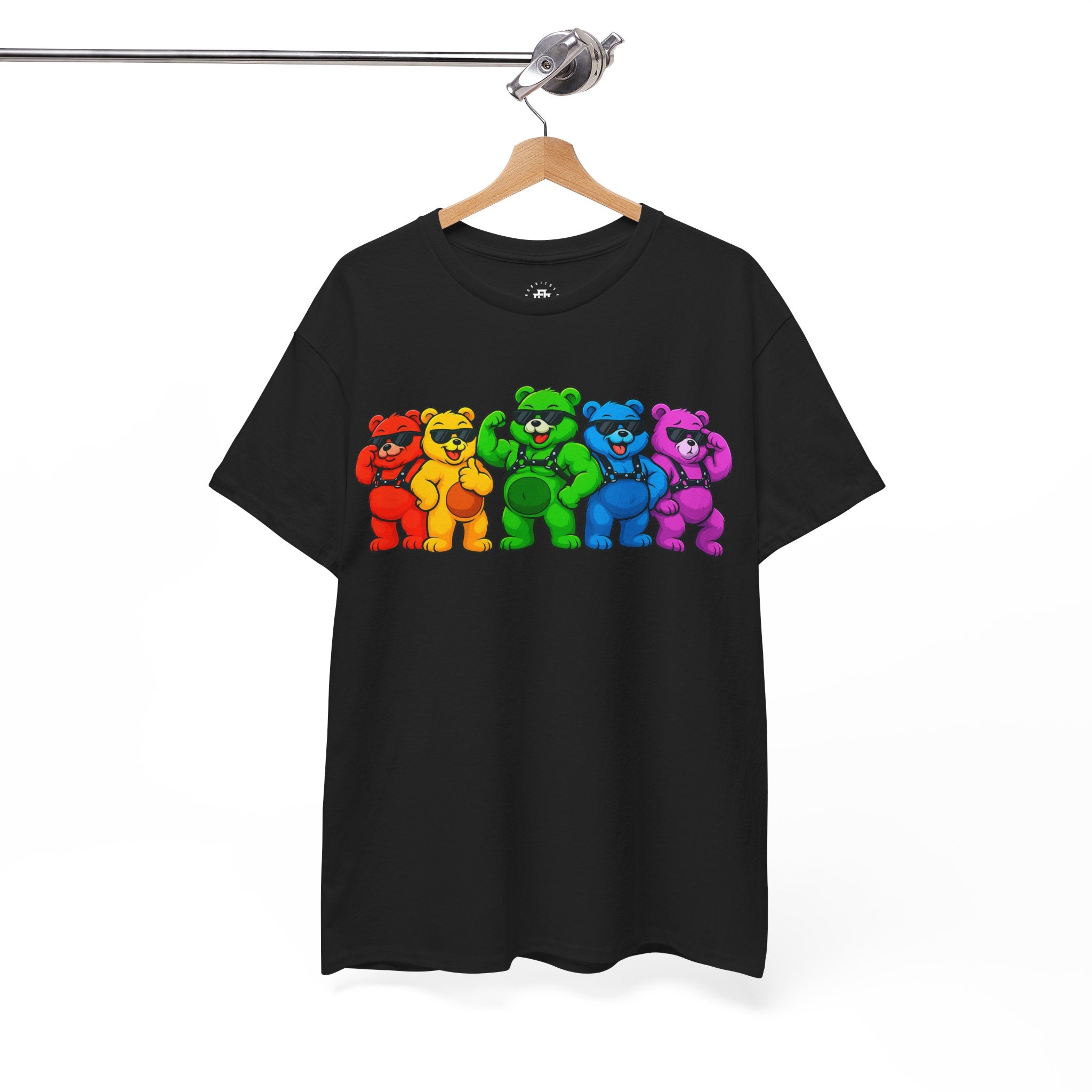 Rainbow Dancing Bears T-Shirt — Colorful Retro Bear Graphic Tee for Pride & Gifts