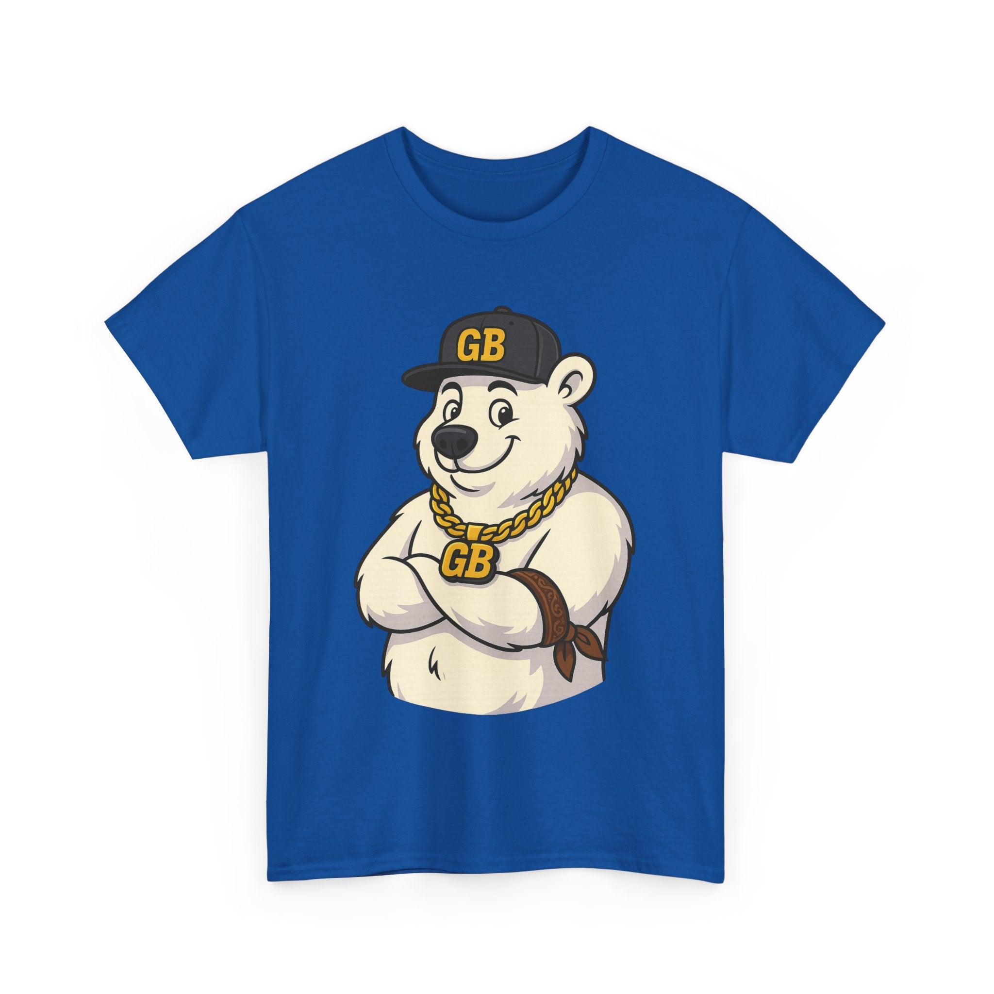 Polar Bear Graphic Tee – 'GB' Hip-Hop Chain Design