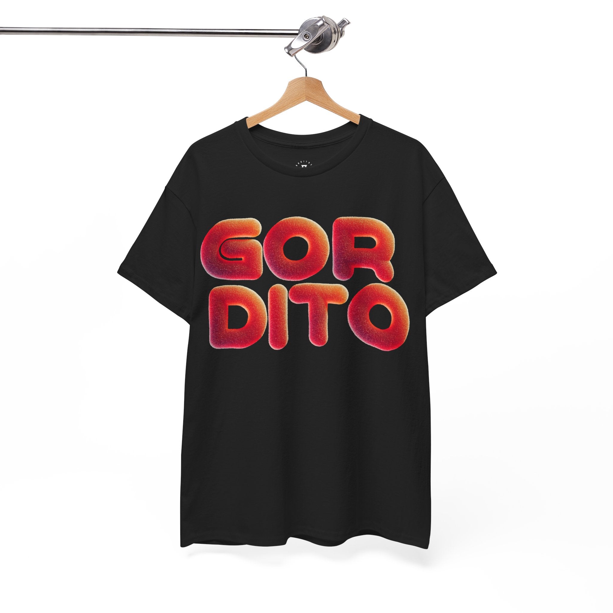 Gordito Retro Bubble Letter T-Shirt — Bold Red Puff Text Tee