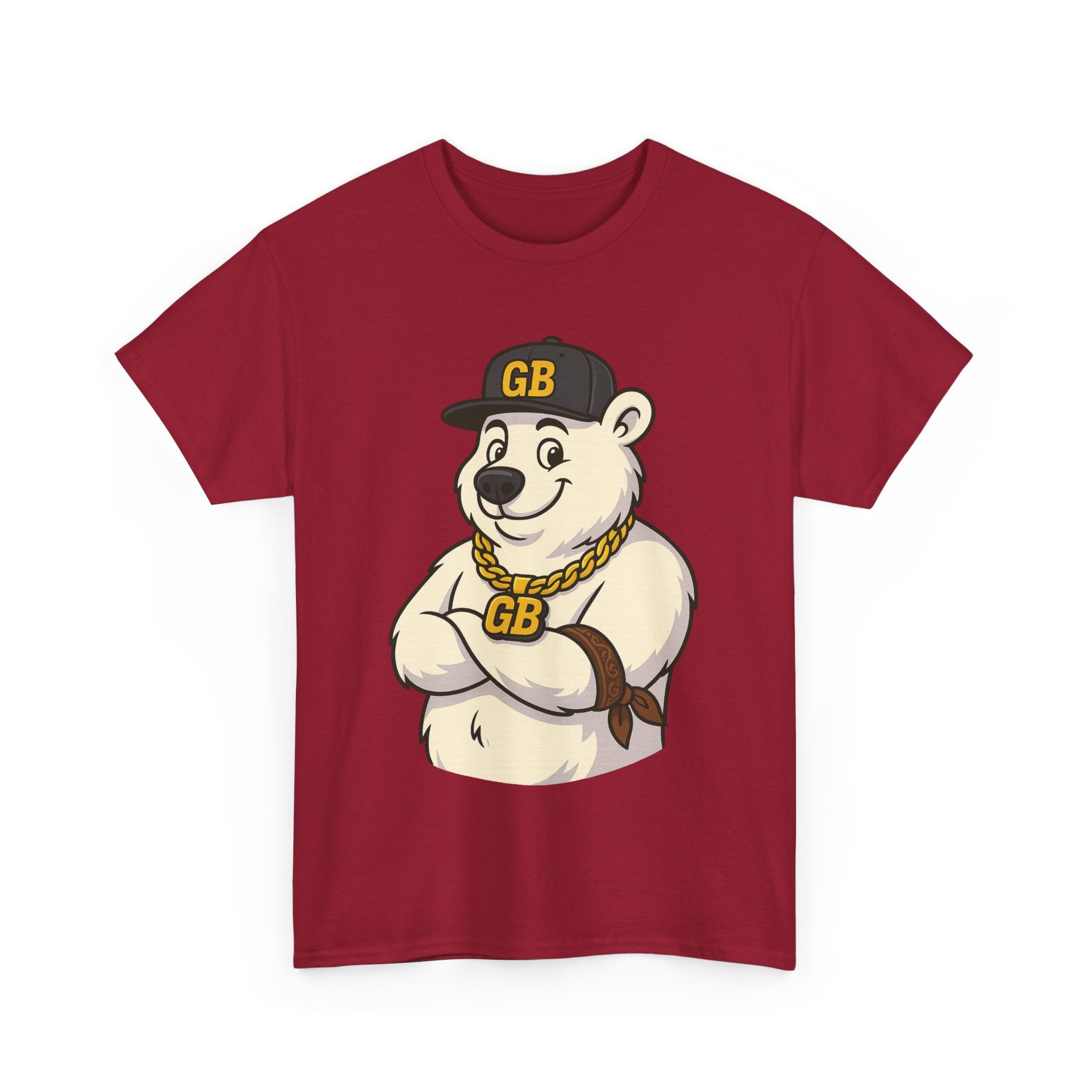 Polar Bear Graphic Tee – 'GB' Hip-Hop Chain Design