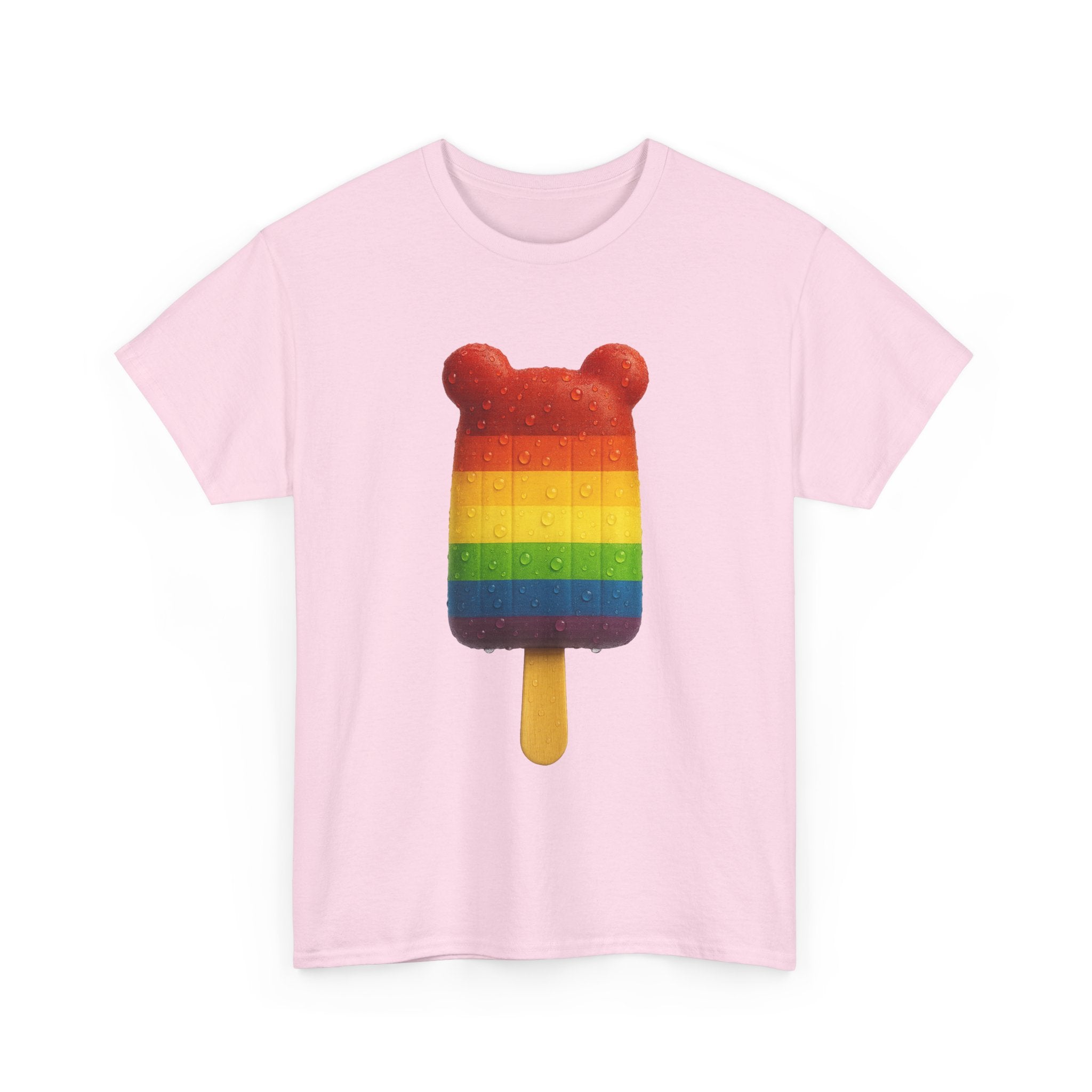 Rainbow Popsicle T-Shirt — Cute Bear-Shaped Pride Ice Cream Tee
