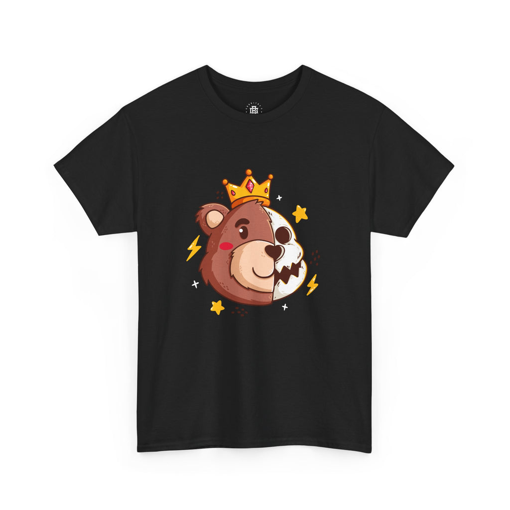 King Bear Cartoon T-Shirt — Cute Crowned Bear Graphic Tee