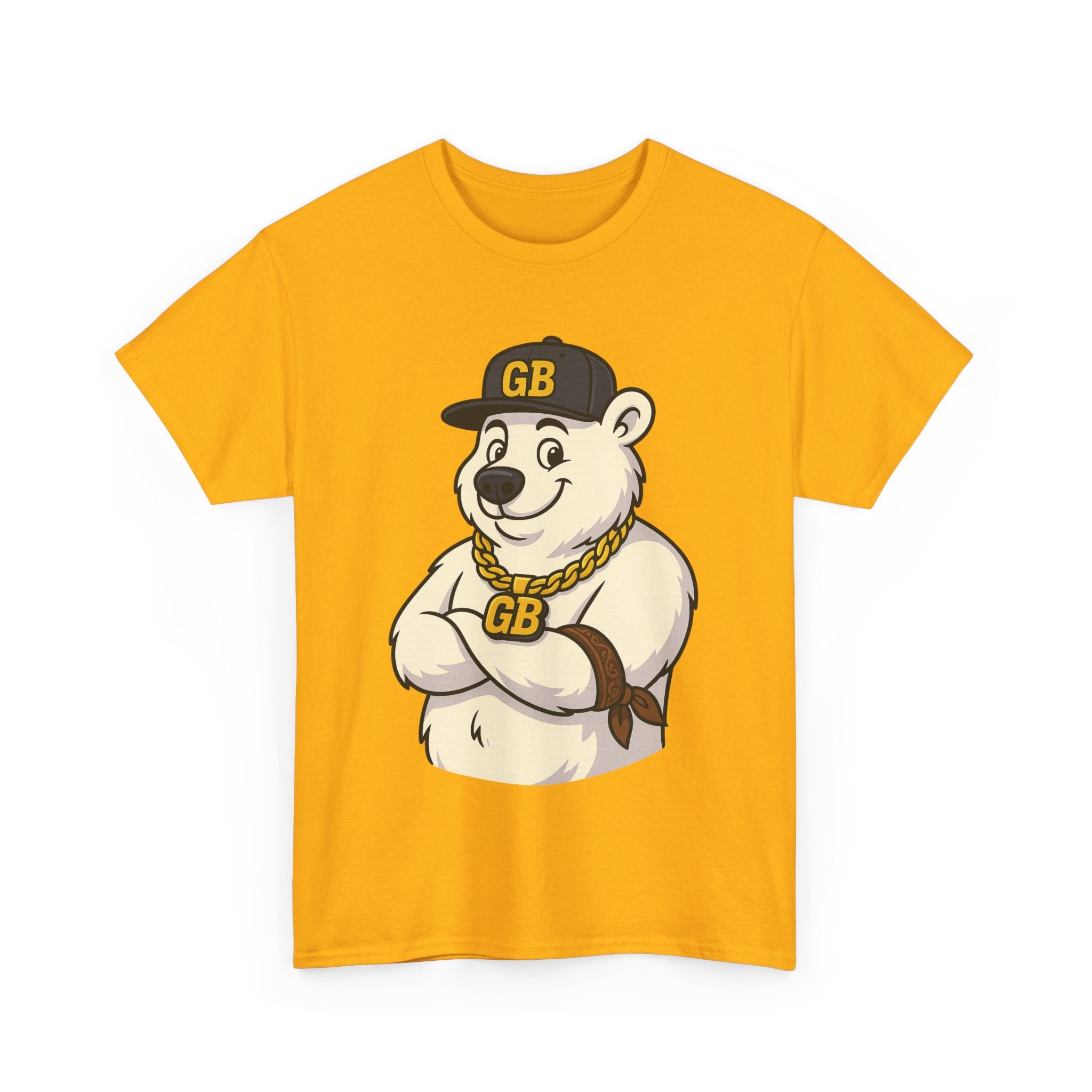 Polar Bear Graphic Tee – 'GB' Hip-Hop Chain Design