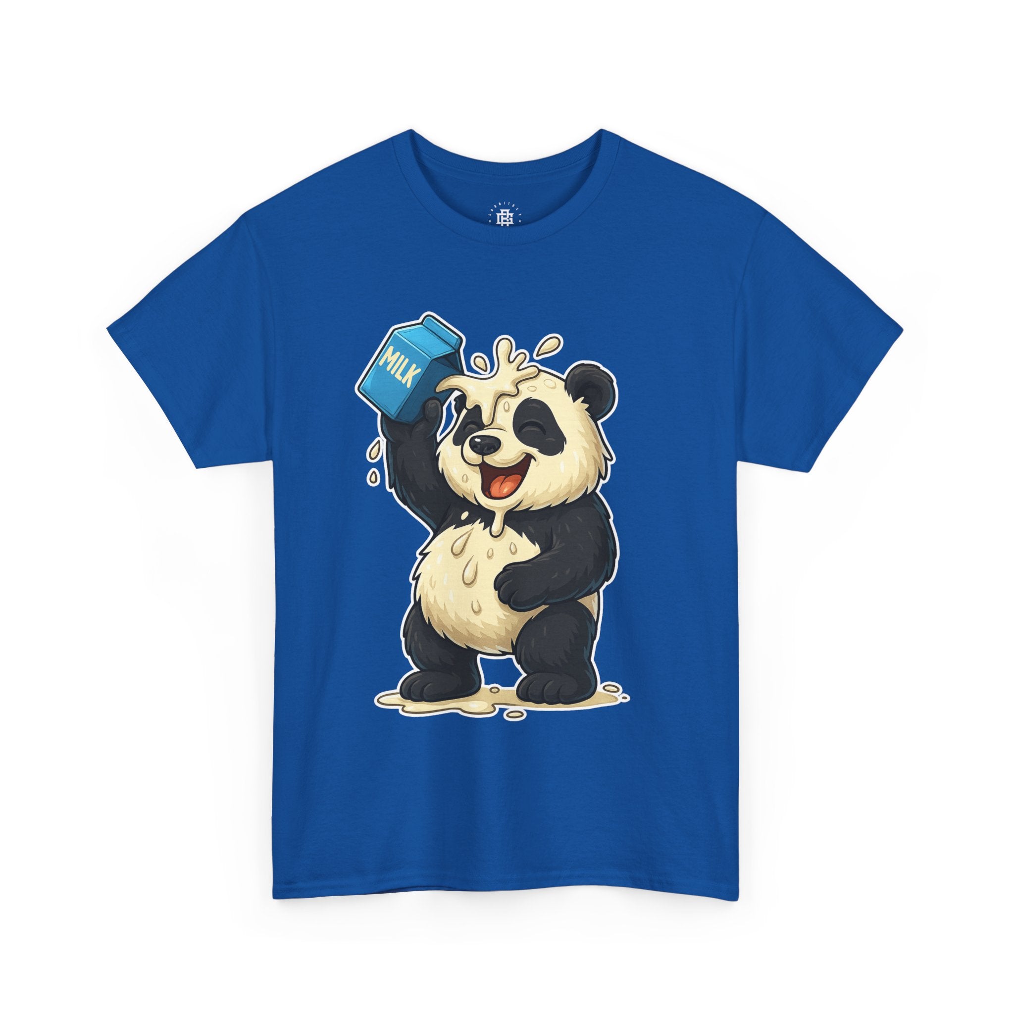 Panda Drinking Milk Graphic Tee — Cute Cartoon Panda Shirt