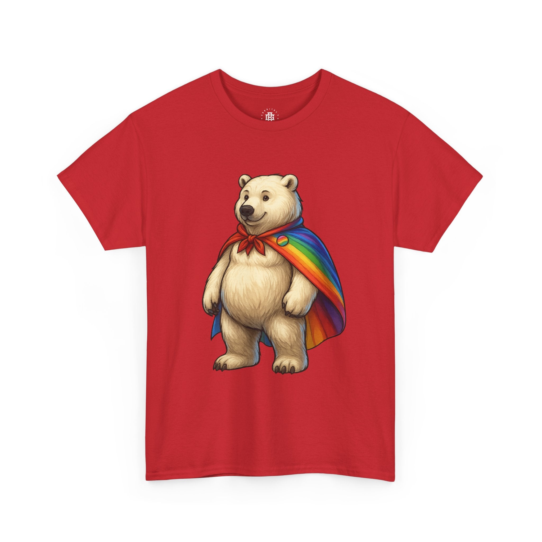 Rainbow Cape Polar Bear T‑Shirt — Cute LGBTQ+ Pride Graphic Tee