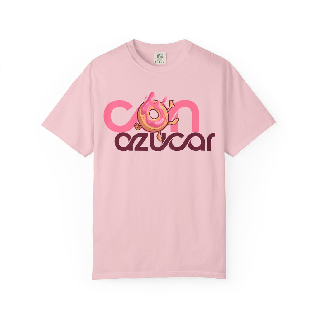Playera Con Azucar con donut rosa retro letras candy pink