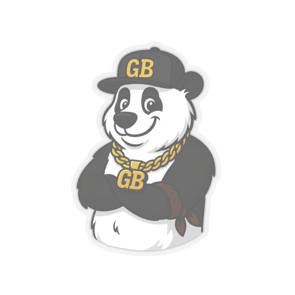Panda Bling Kiss-Cut Sticker – GB Hip-Hop Panda Laptop Decal