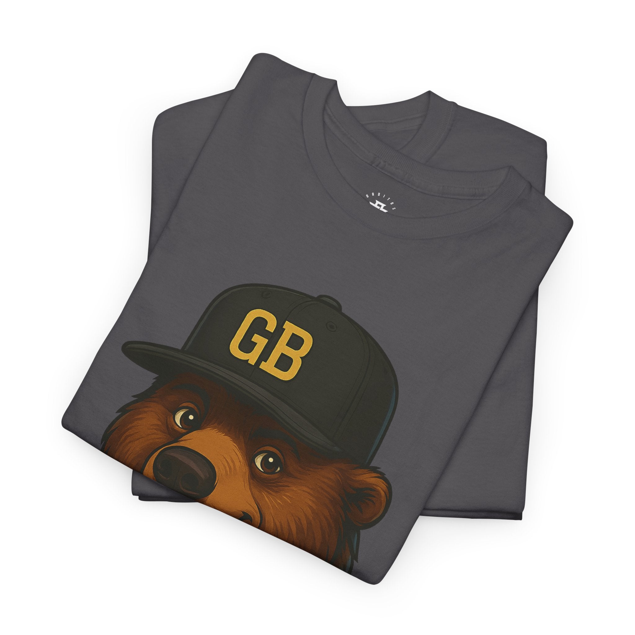 Bear Hip-Hop Tee — 'GB' Chain & Cap Graphic Shirt