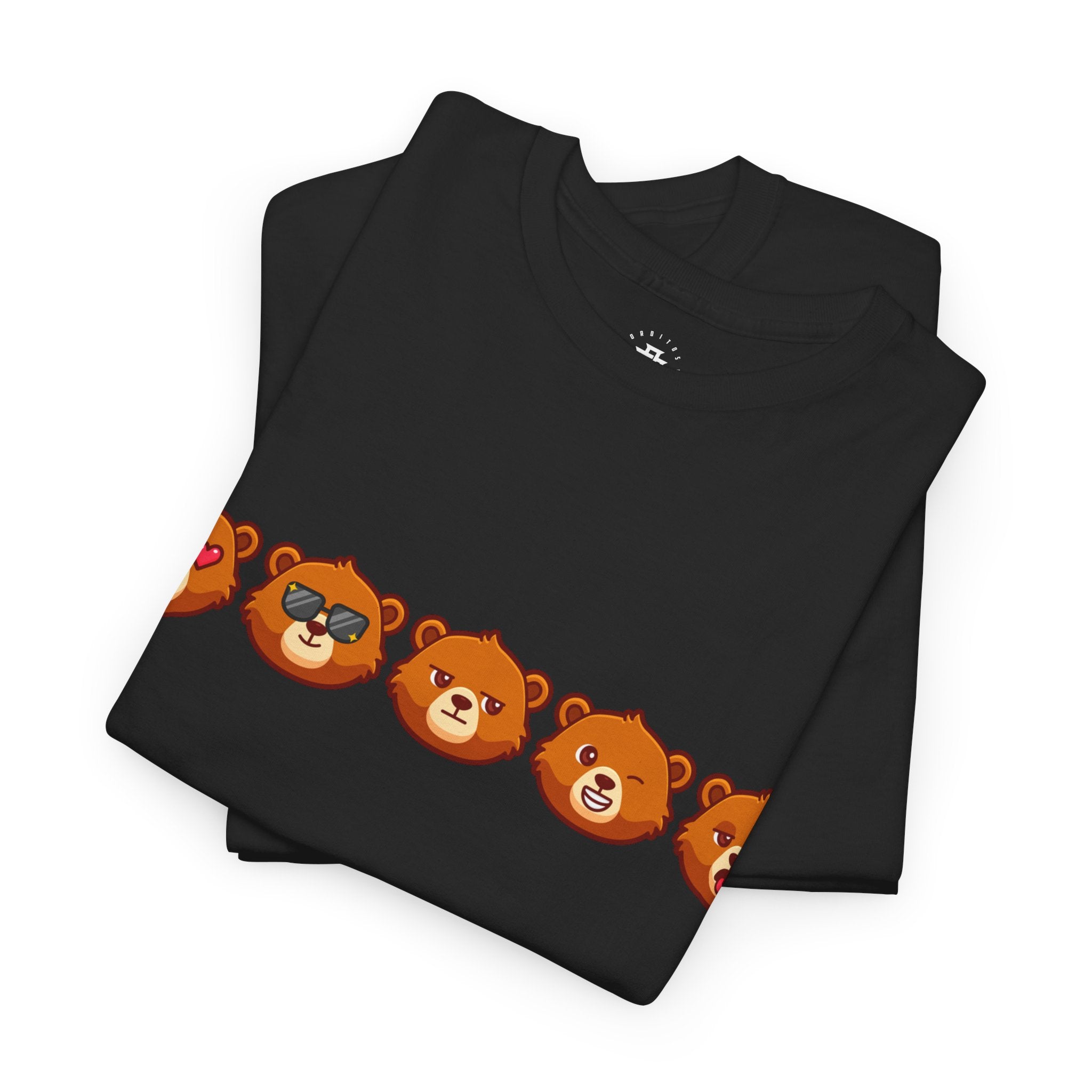 Bear Emoji Line T-Shirt — Cute Bear Faces Graphic Tee
