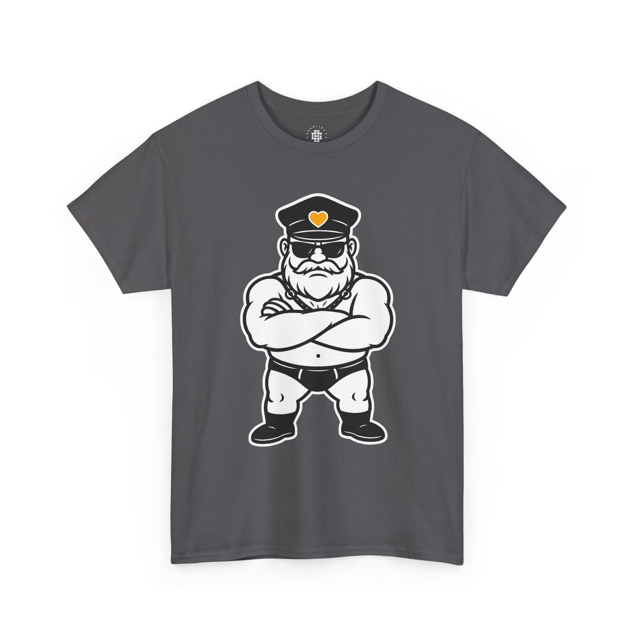 Leather Daddy Police Cartoon T‑Shirt — Funny Biker Pride Tee