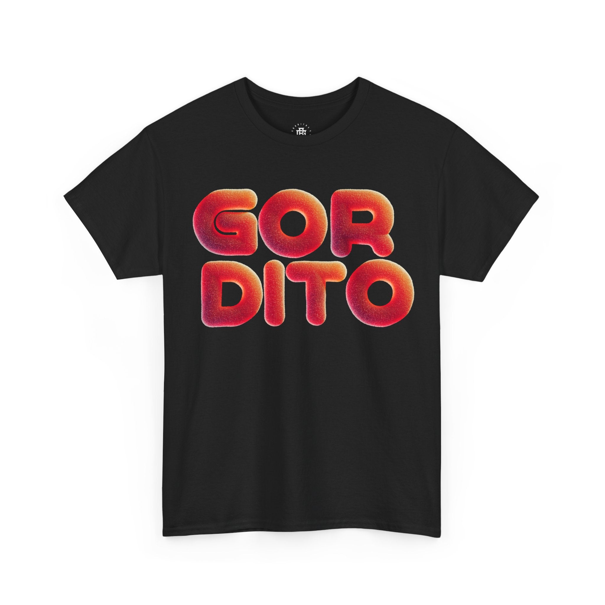 Gordito Retro Bubble Letter T-Shirt — Bold Red Puff Text Tee