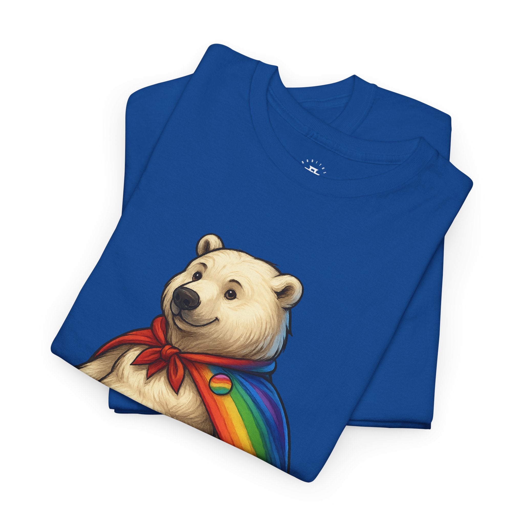 Rainbow Cape Polar Bear T‑Shirt — Cute LGBTQ+ Pride Graphic Tee