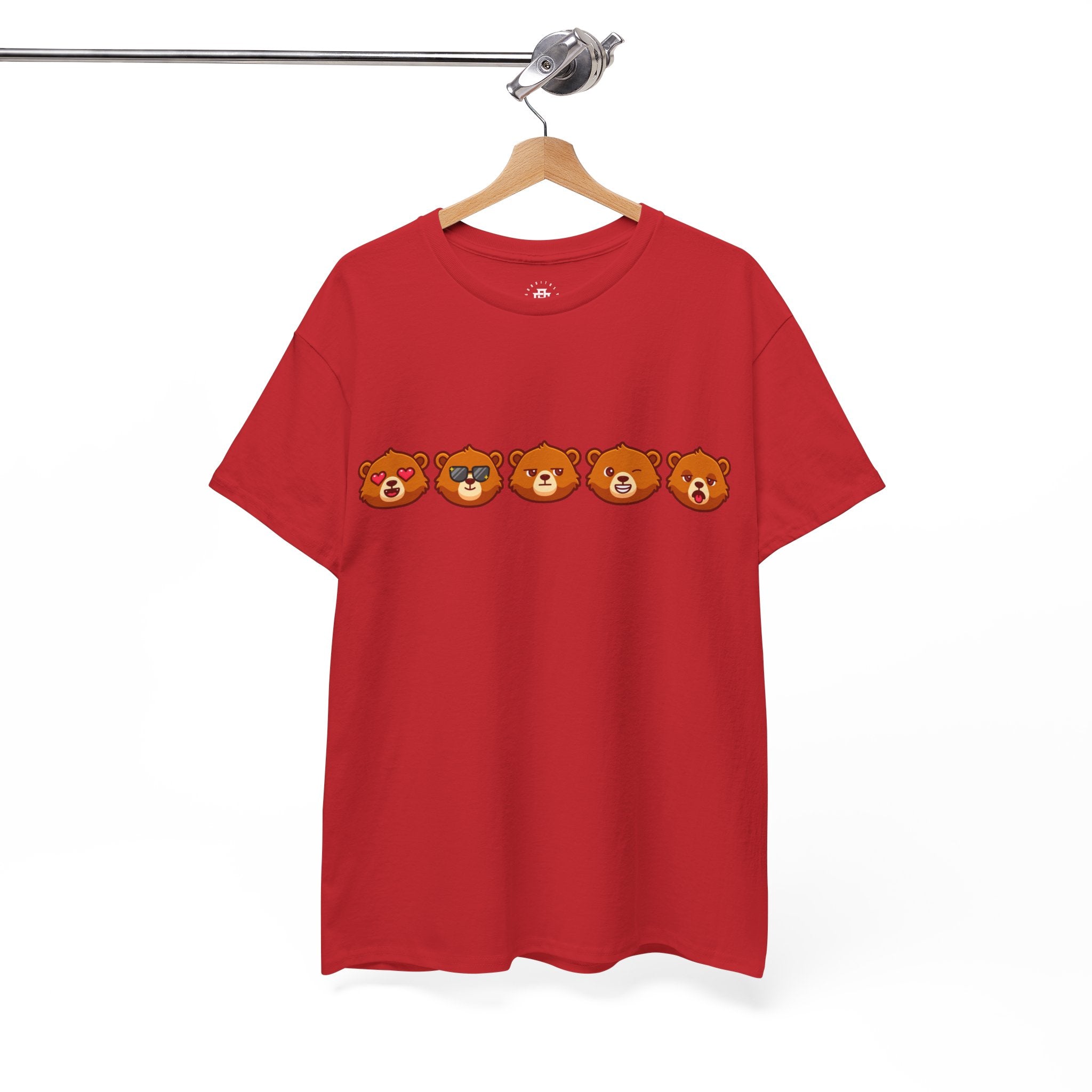 Bear Emoji Line T-Shirt — Cute Bear Faces Graphic Tee