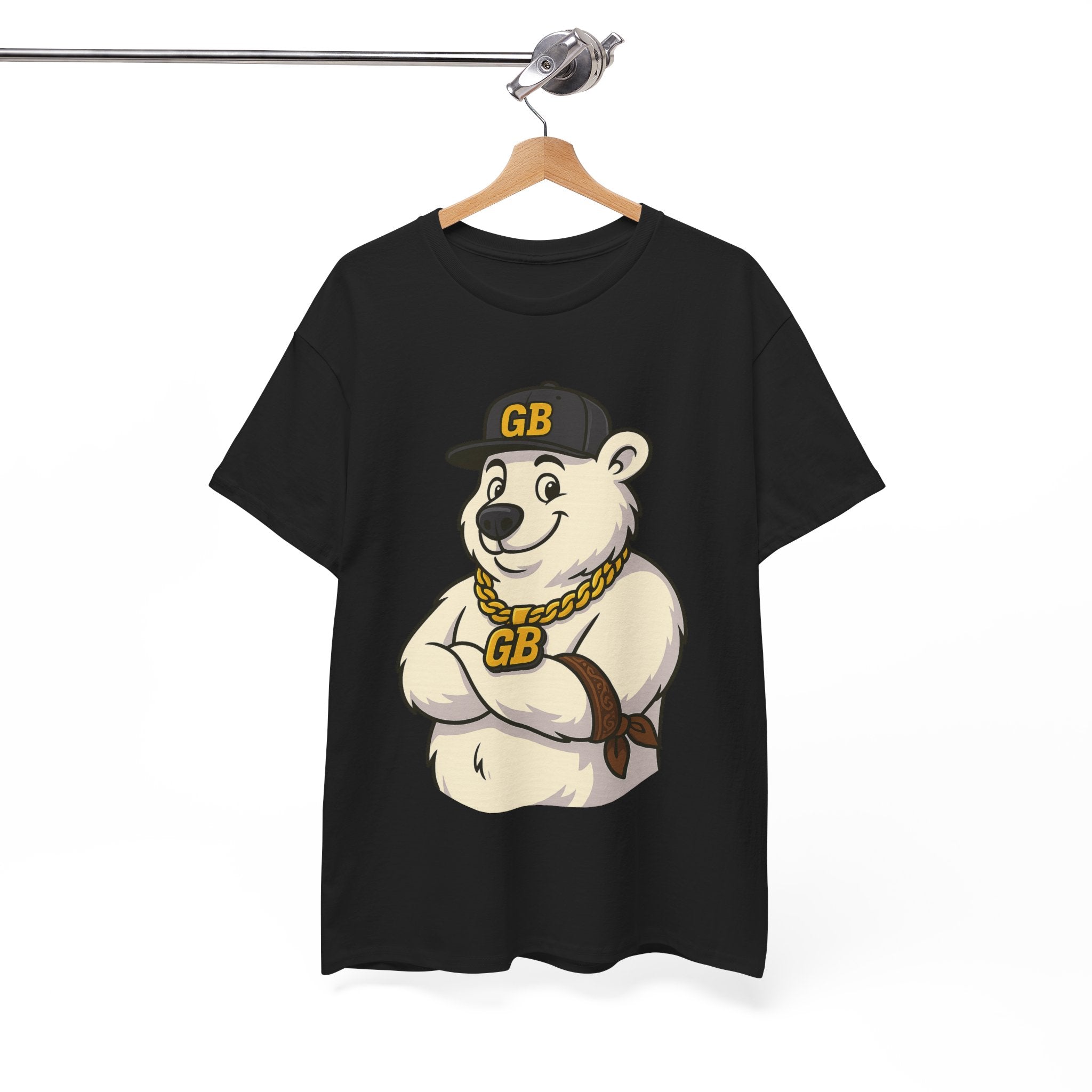 Polar Bear Graphic Tee – 'GB' Hip-Hop Chain Design