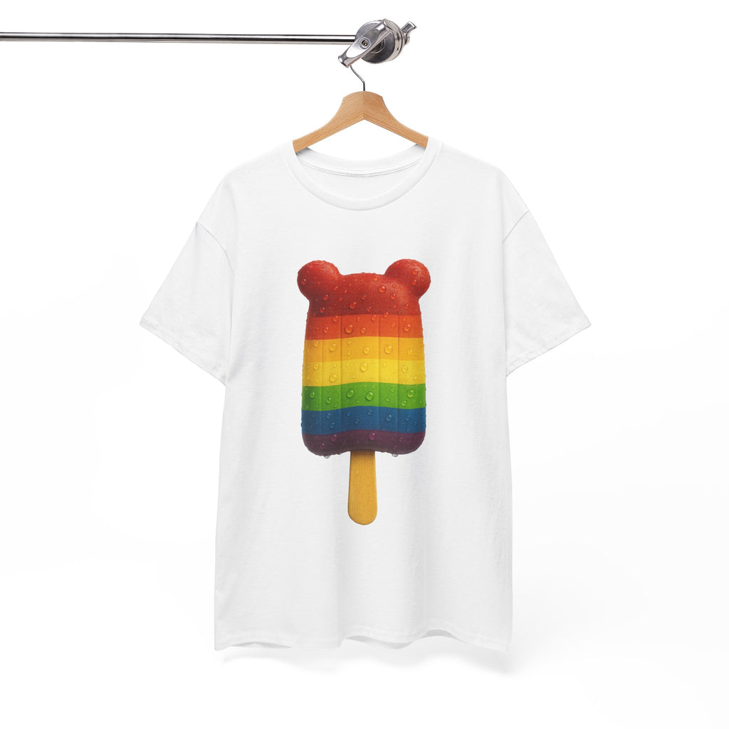 Rainbow Popsicle T-Shirt — Cute Bear-Shaped Pride Ice Cream Tee
