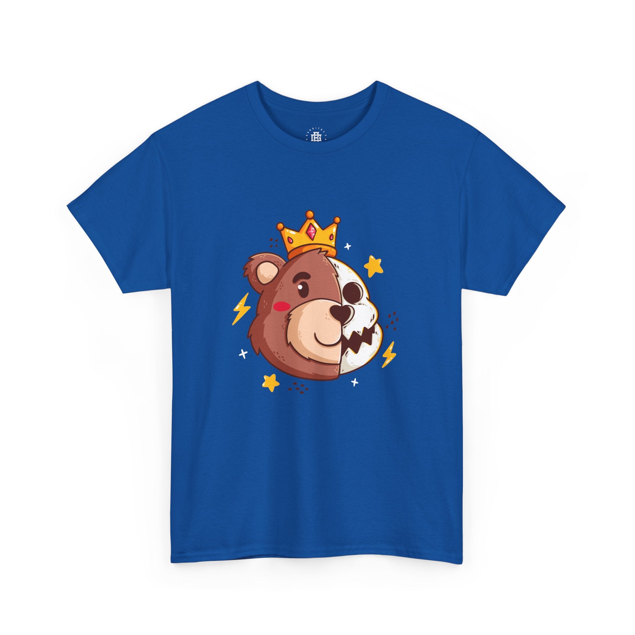 King Bear Cartoon T-Shirt — Cute Crowned Bear Graphic Tee