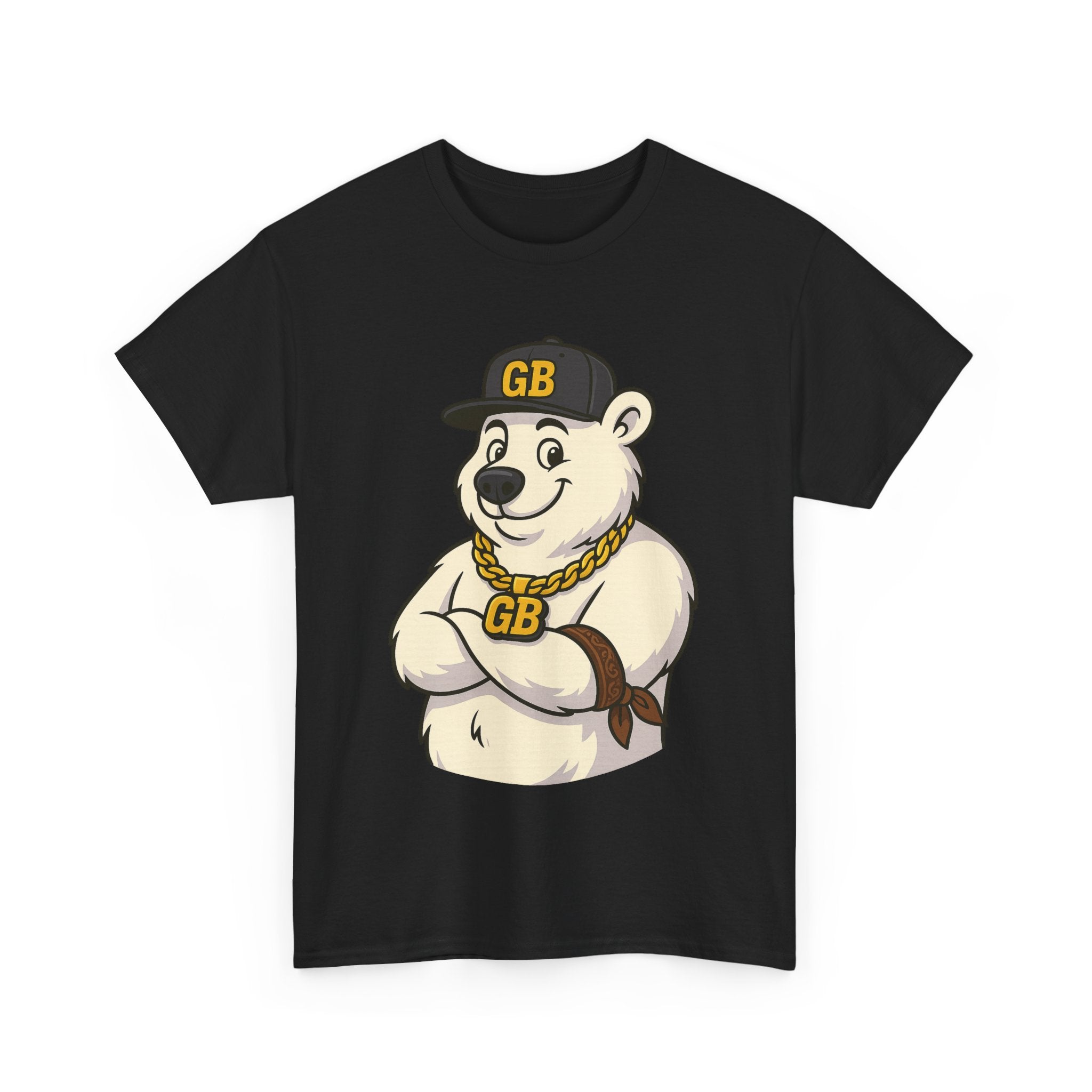 Polar Bear Graphic Tee – 'GB' Hip-Hop Chain Design