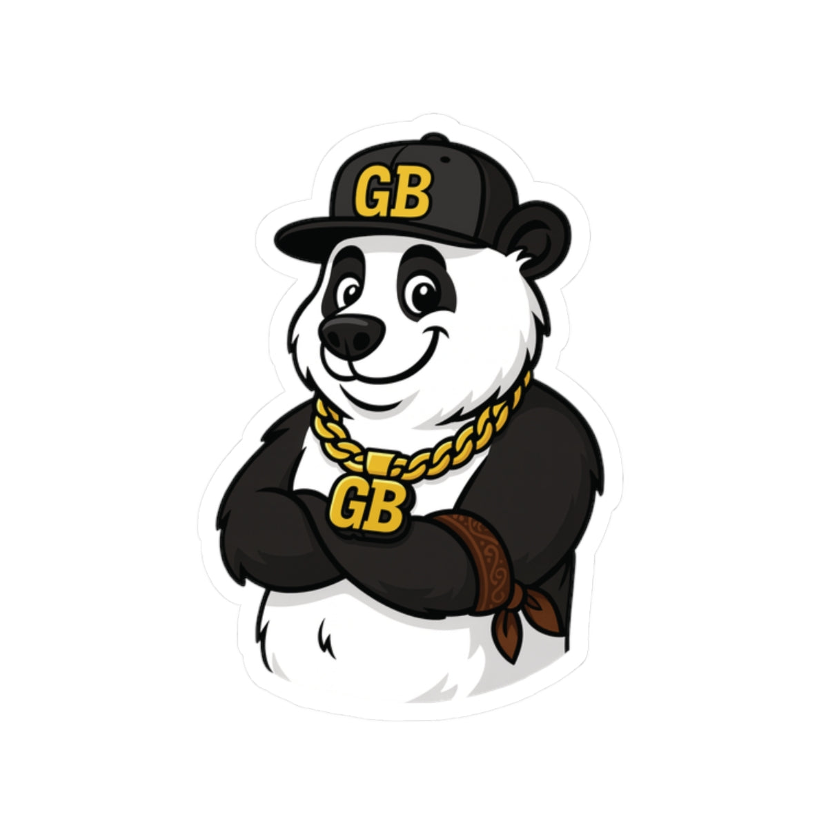 Panda Bling Kiss-Cut Sticker – GB Hip-Hop Panda Laptop Decal