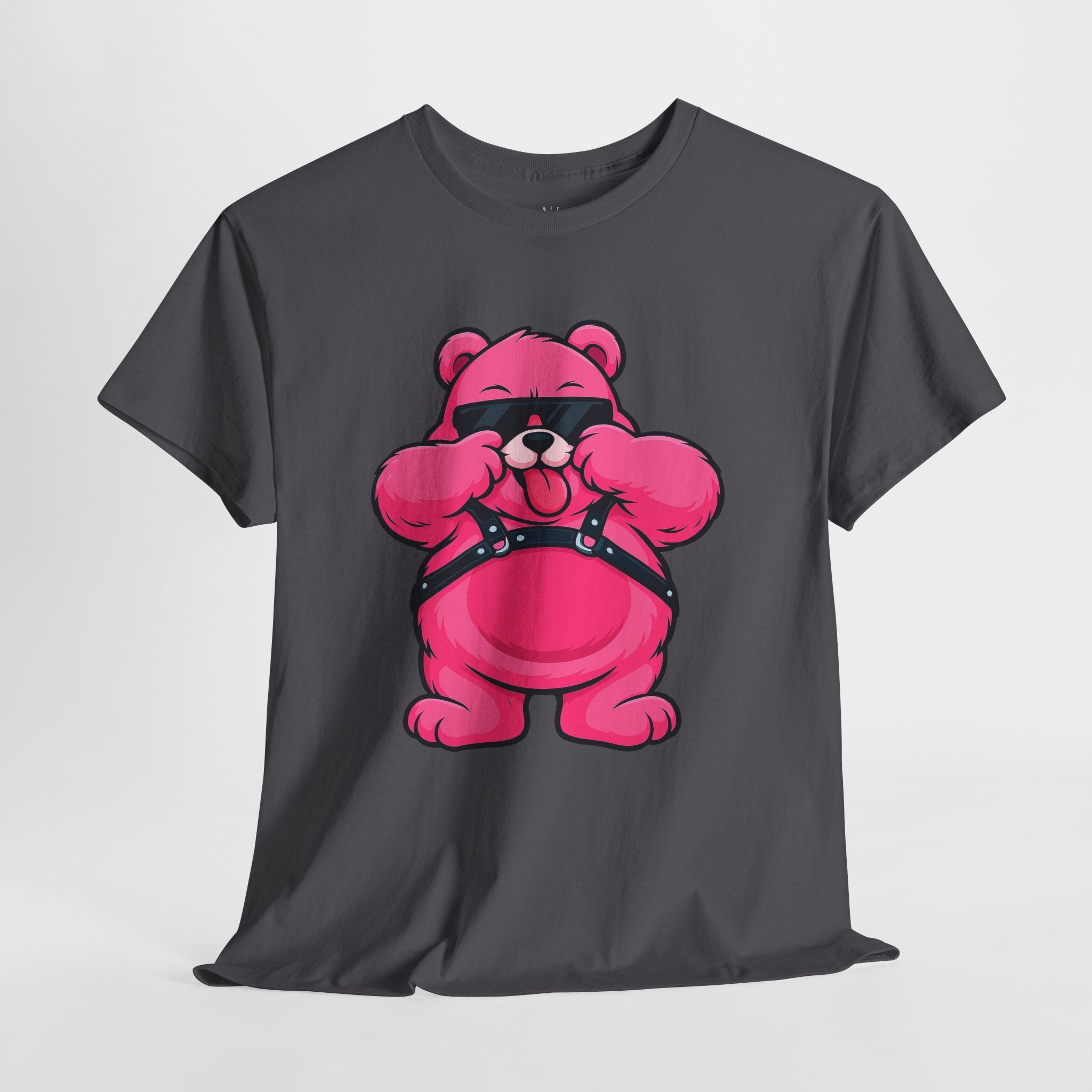 Bear Graphic Tee — Pink Leather Harness Teddy Punk Shirt