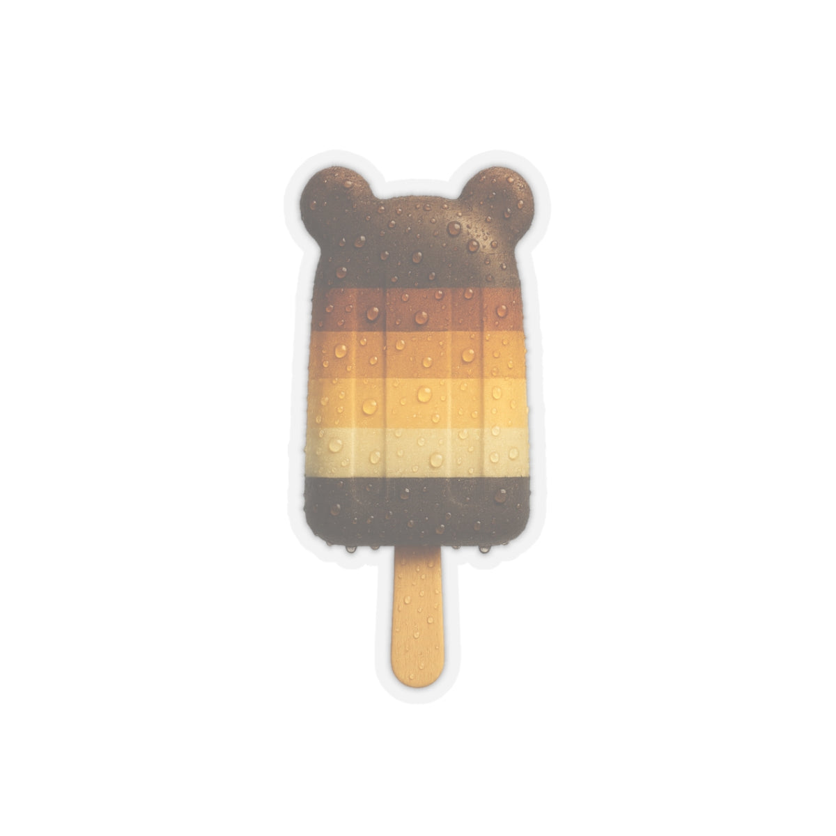 Bear Popsicle Sticker — Cute Retro Ice Cream Kiss-Cut Decal for Laptop, Water Bottle, Planner