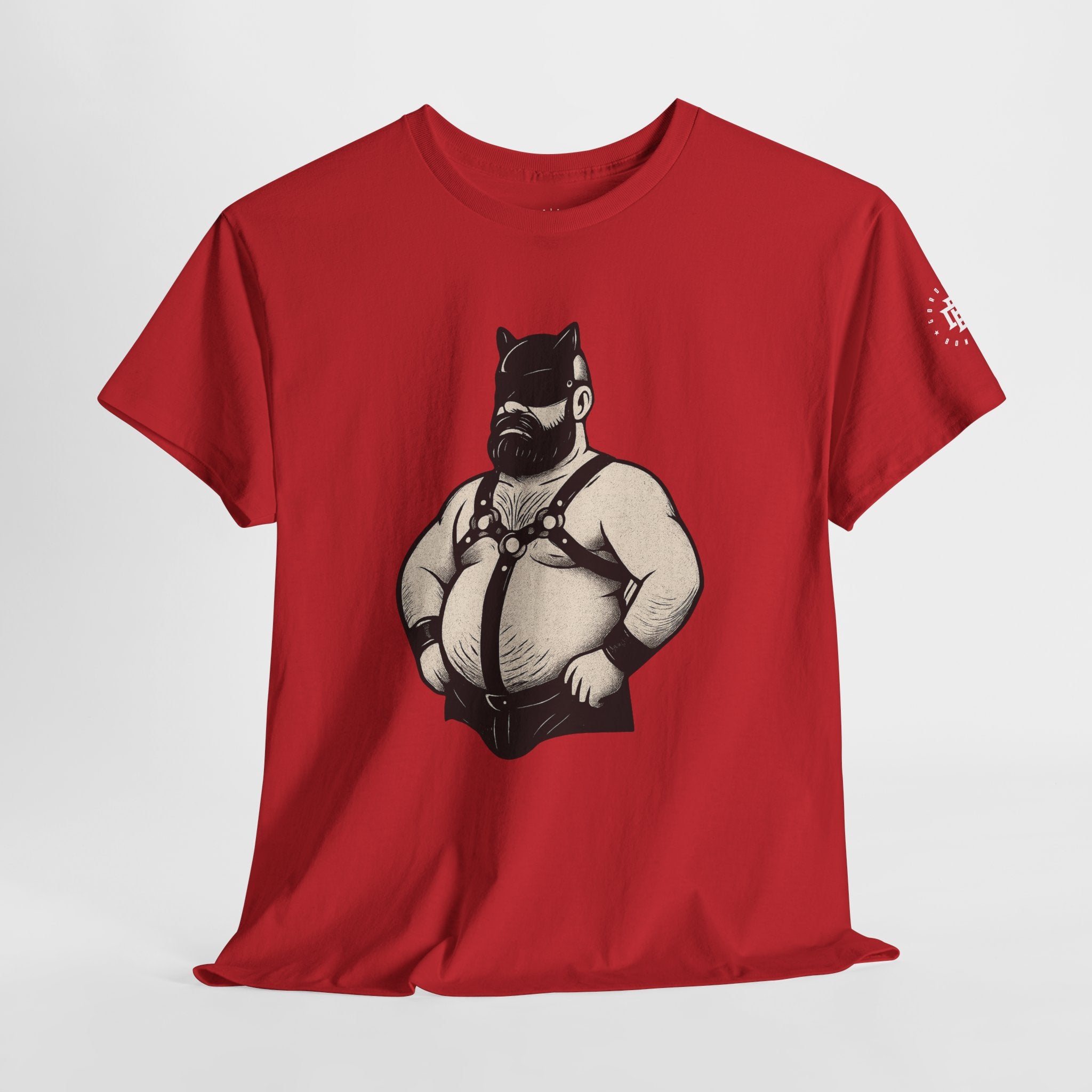 Bear Mask Leather Pride Tee — Biker Bear Graphic T-Shirt