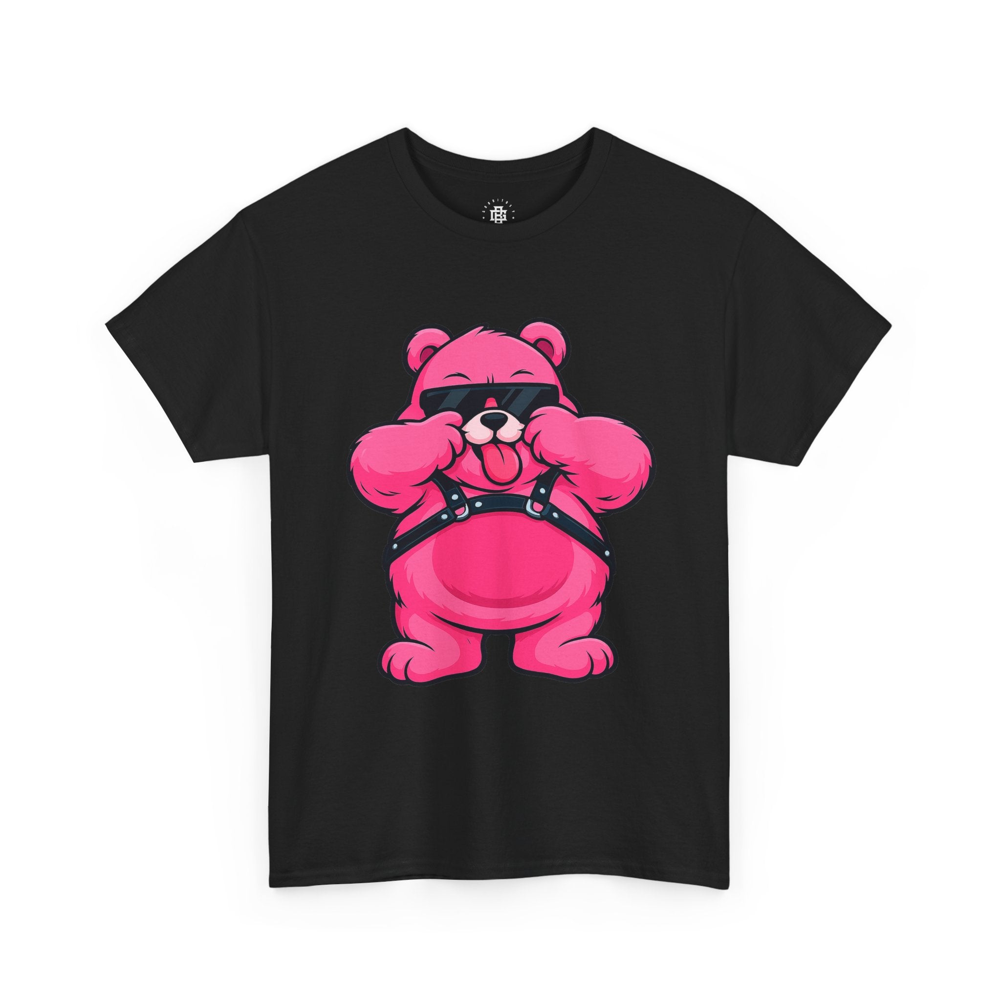 Bear Graphic Tee — Pink Leather Harness Teddy Punk Shirt