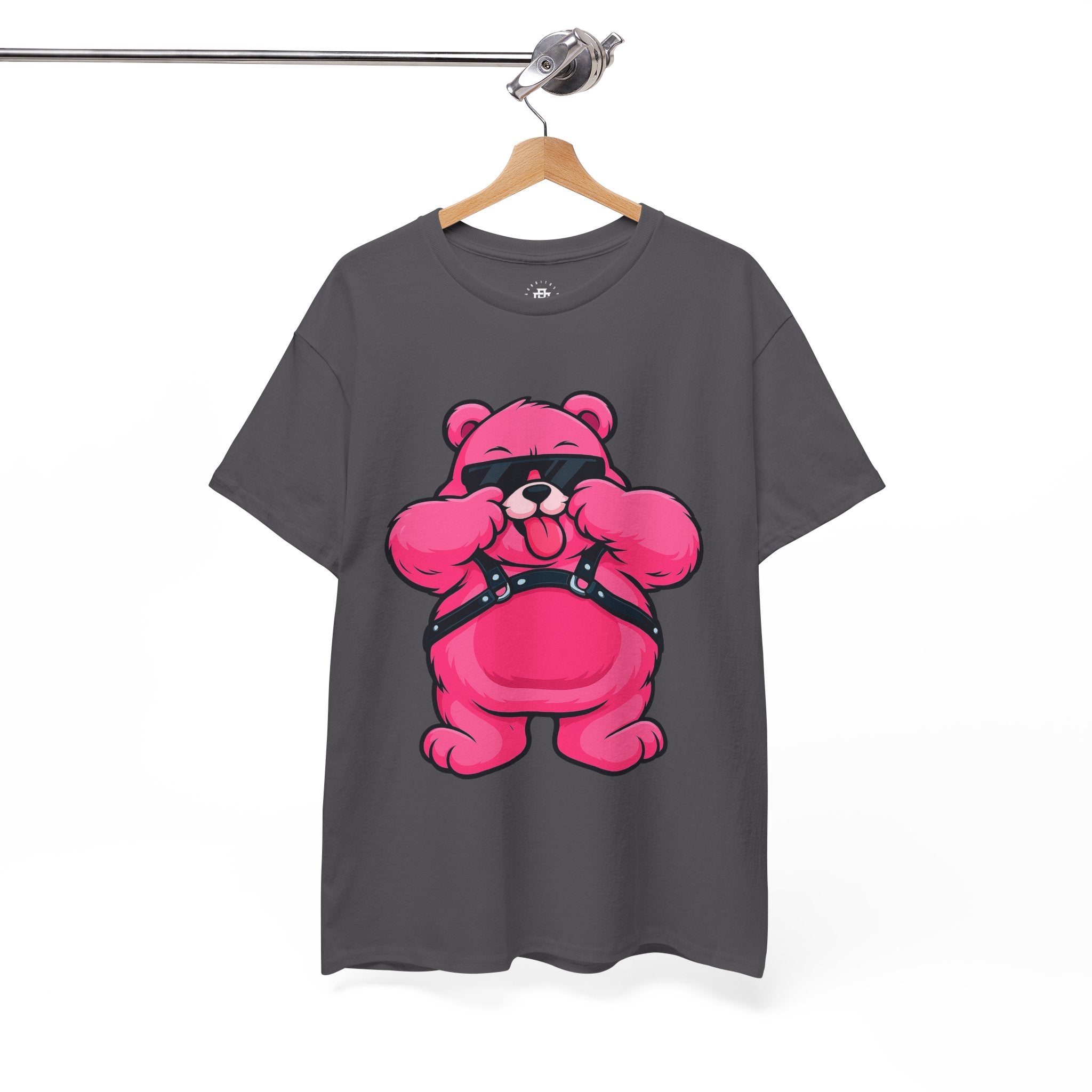 Bear Graphic Tee — Pink Leather Harness Teddy Punk Shirt