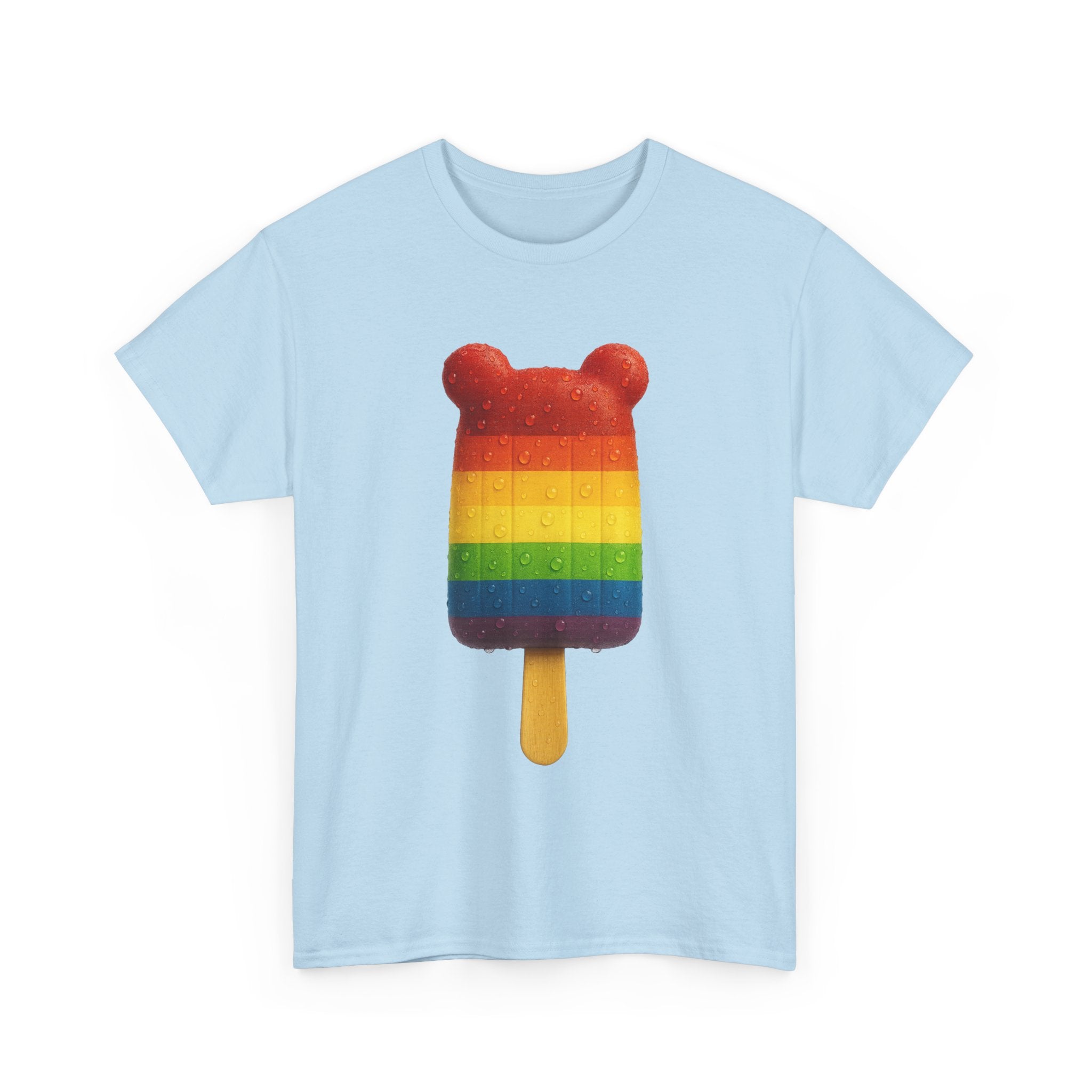 Rainbow Popsicle T-Shirt — Cute Bear-Shaped Pride Ice Cream Tee