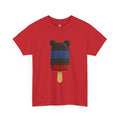 Leather Pride Popsicle T-Shirt — Minimal Black Tee with White Interlocked Initials