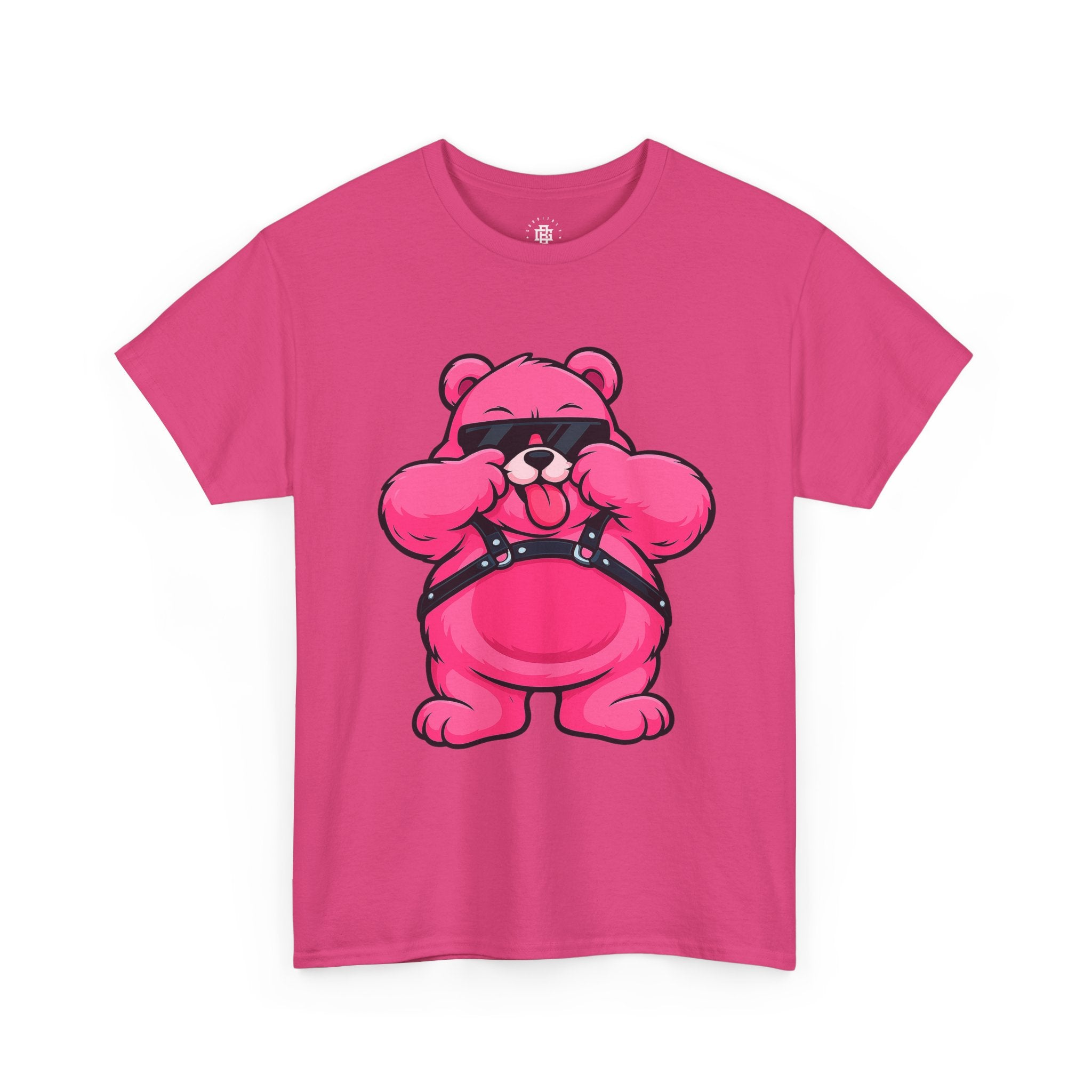 Bear Graphic Tee — Pink Leather Harness Teddy Punk Shirt