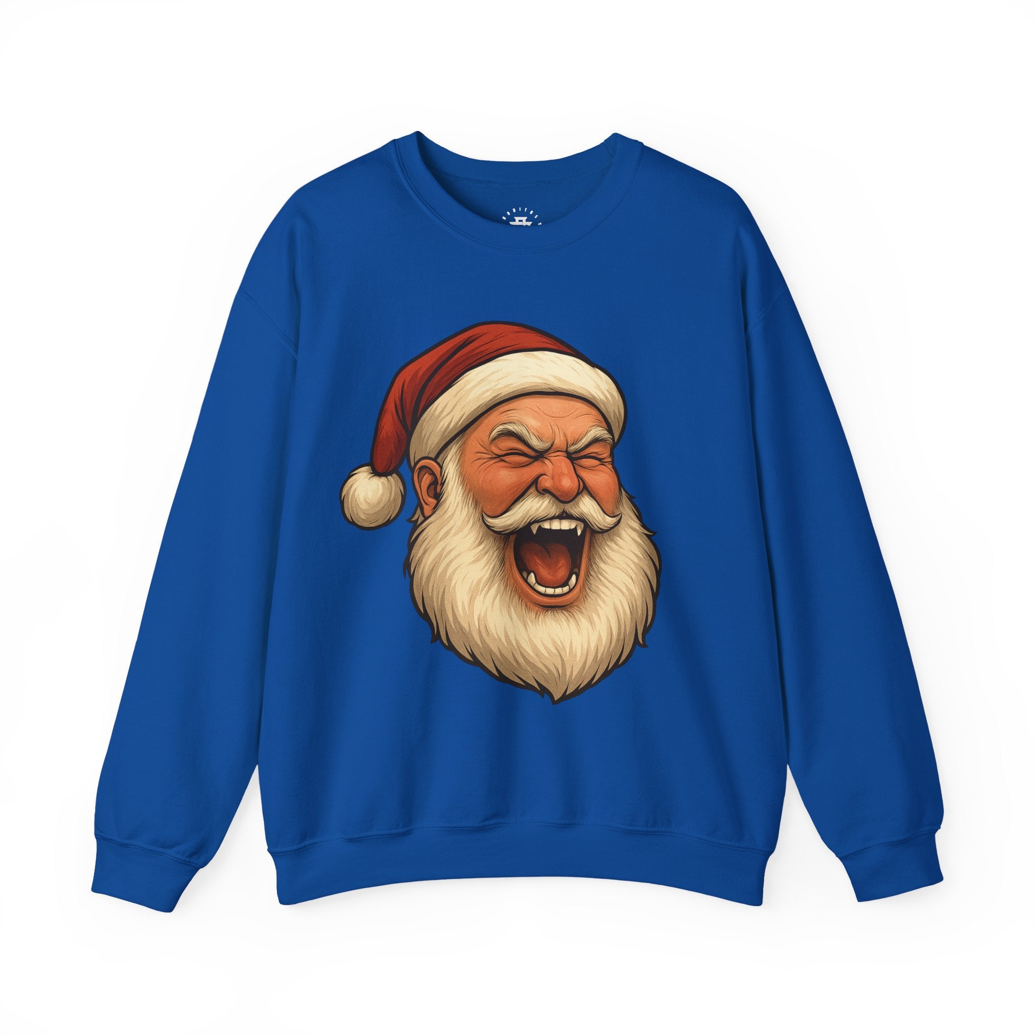 Laughing Santa Crewneck Sweatshirt - Festive Retro Holiday Graphic