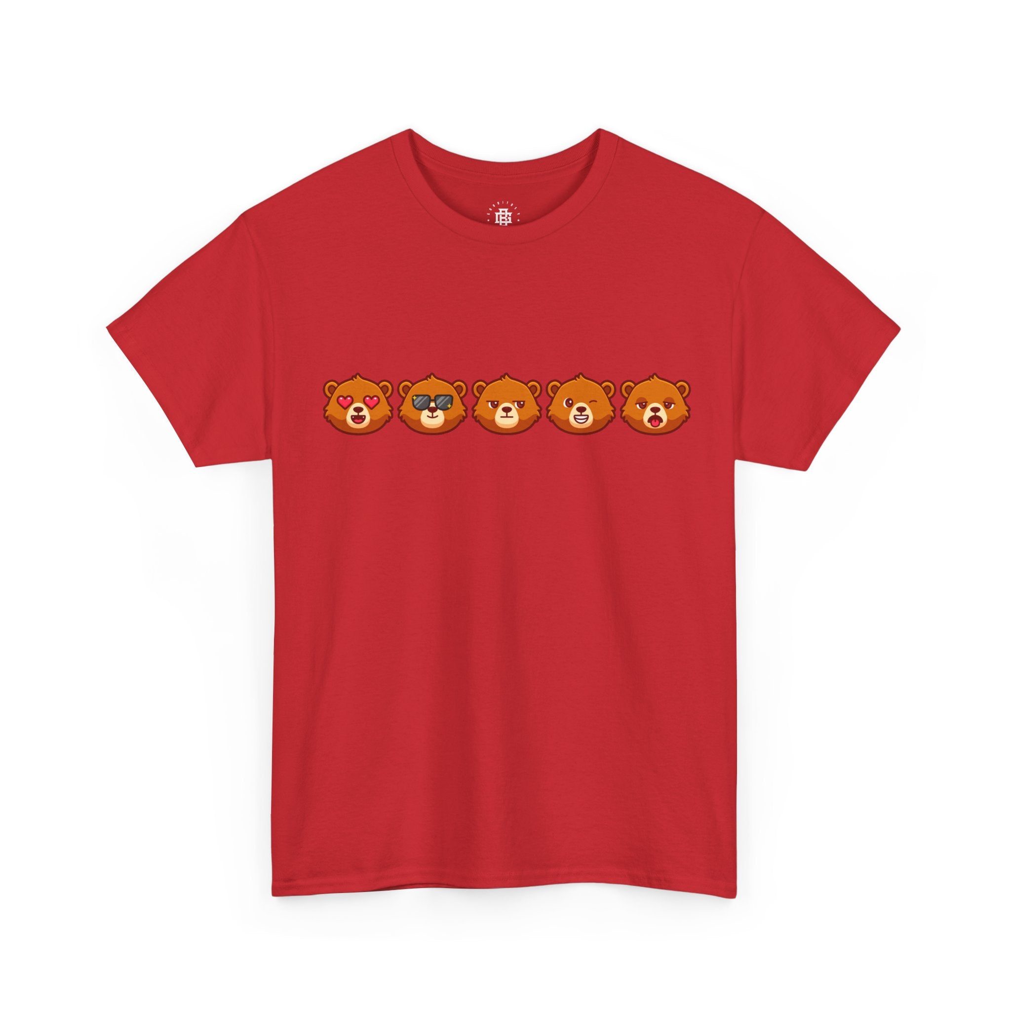 Bear Emoji Line T-Shirt — Cute Bear Faces Graphic Tee