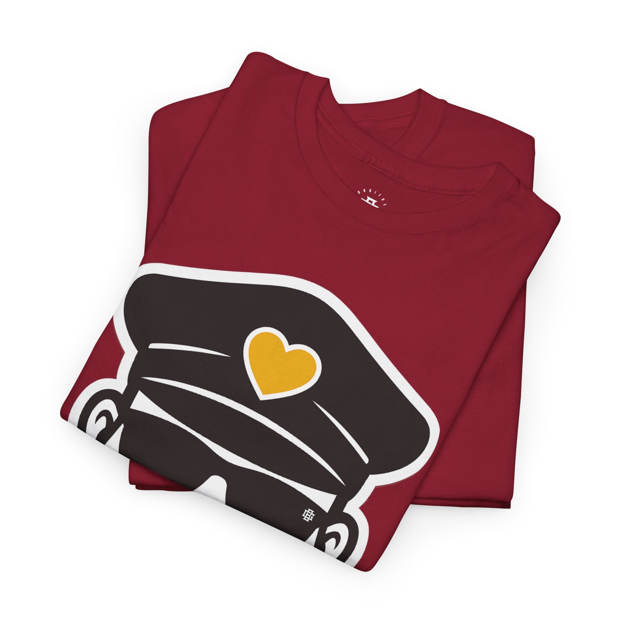 Bearded Captain Graphic Tee — Nautical Sailor Hat Design with Heart