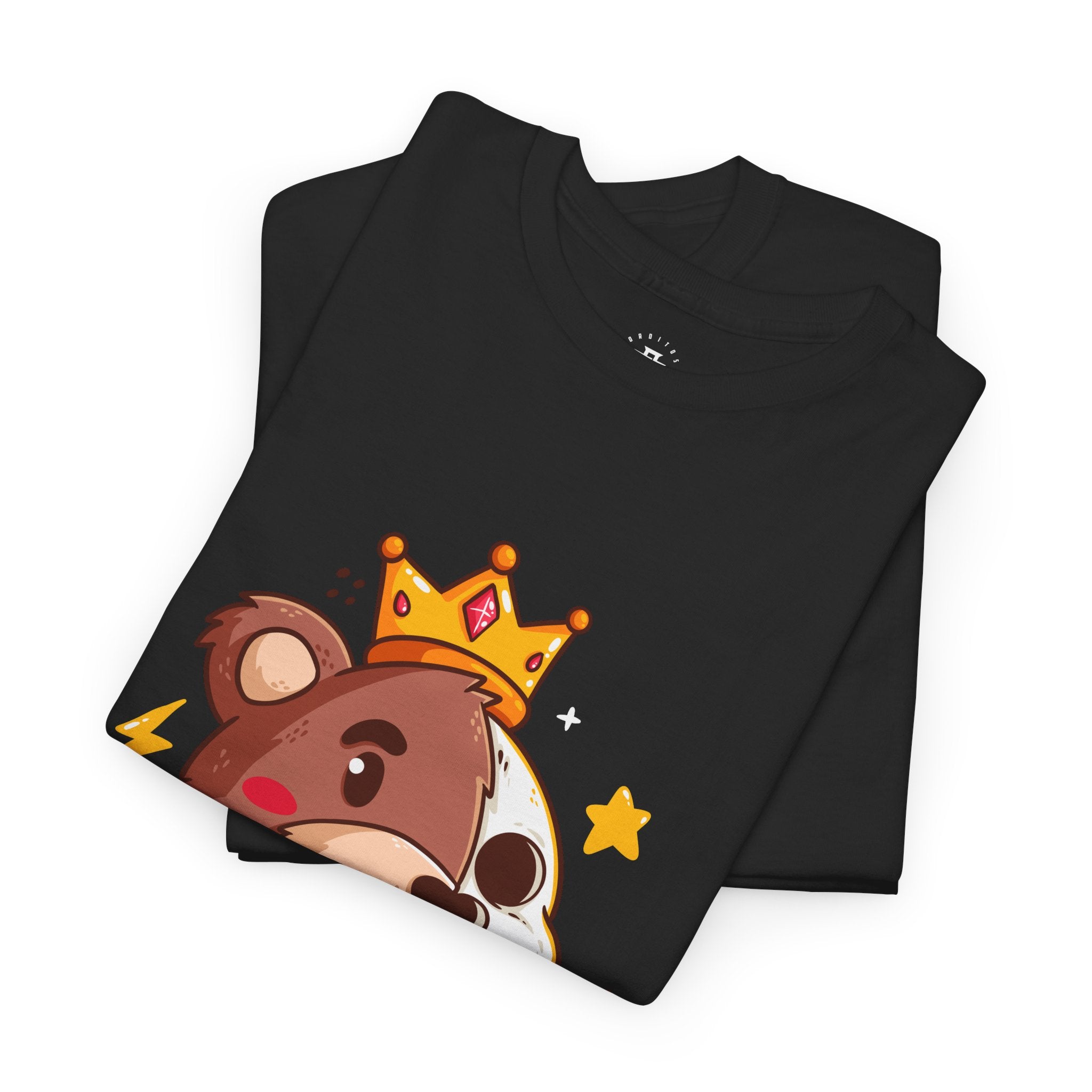 King Bear Cartoon T-Shirt — Cute Crowned Bear Graphic Tee