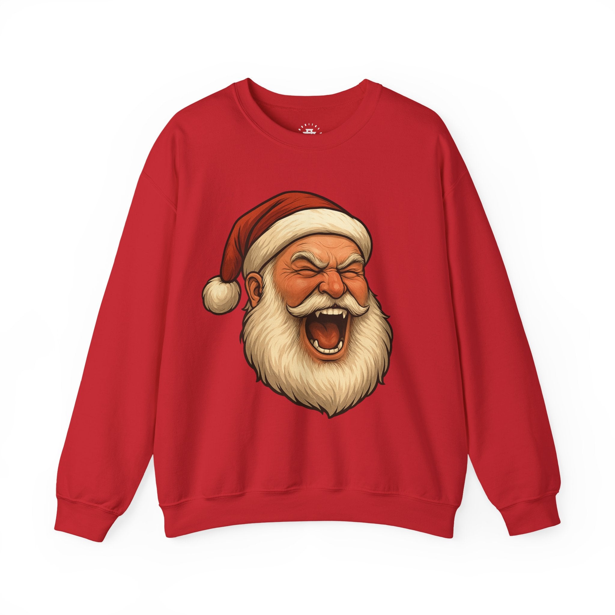 Laughing Santa Crewneck Sweatshirt - Festive Retro Holiday Graphic