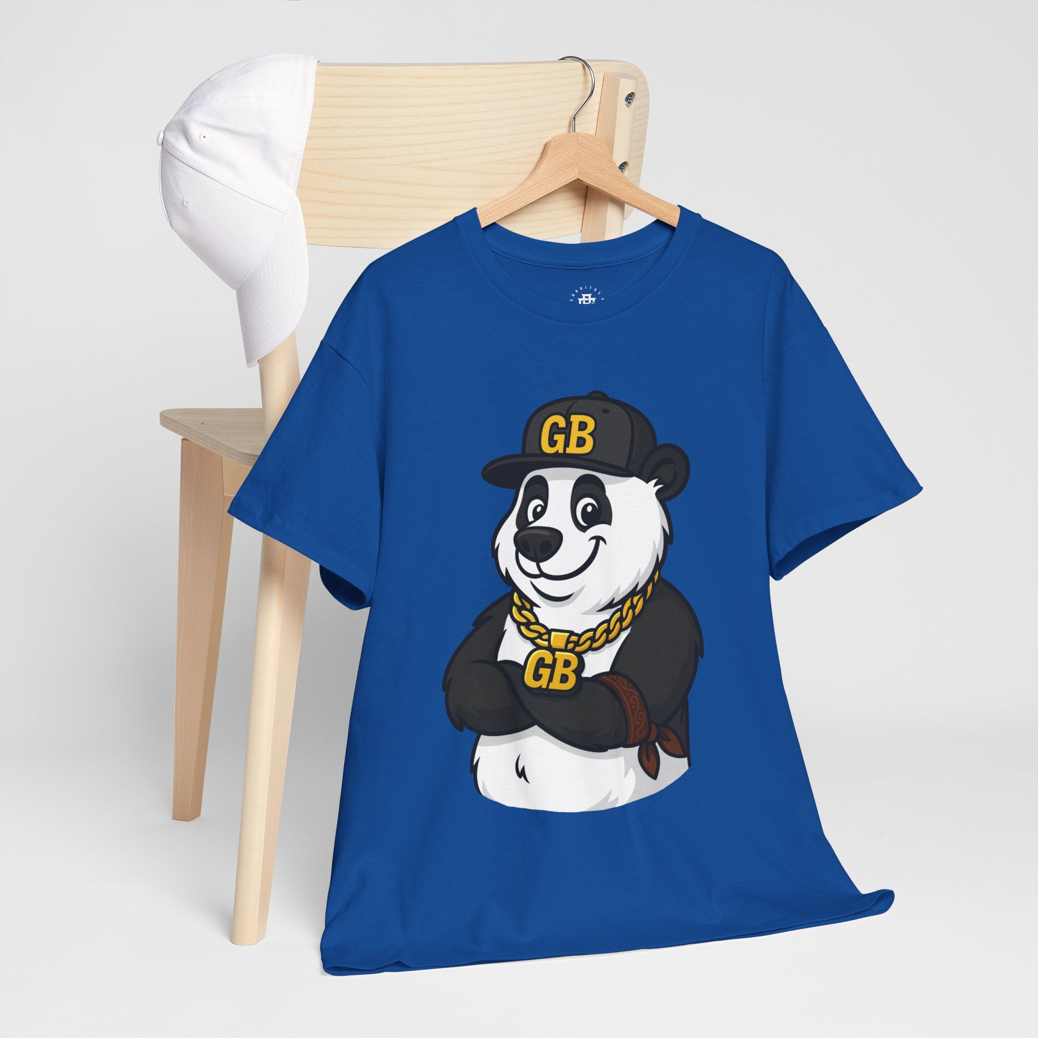 Panda Gangster Graphic Tee — GB Chain Logo T-Shirt